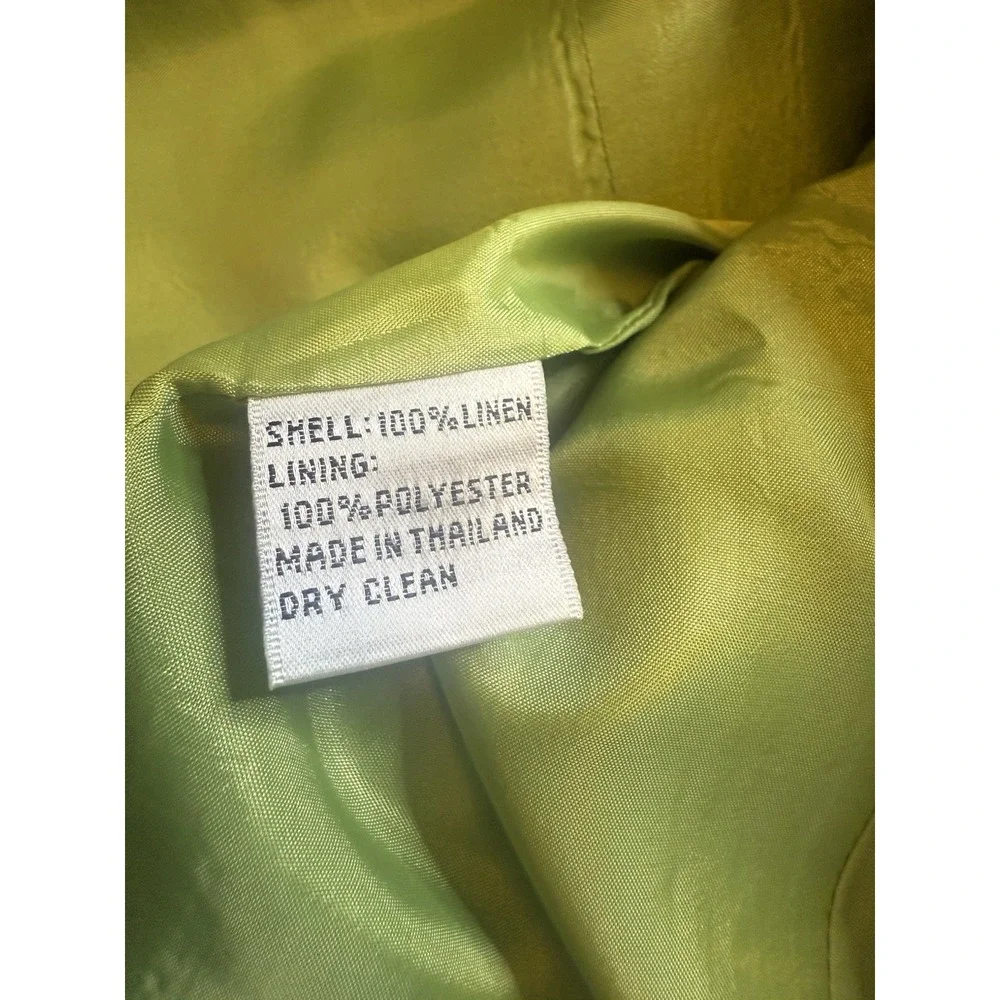 Talbots Lime Green Irish Linen Lined Blazer Women'sButton Front‎ Pockets Sz 18W